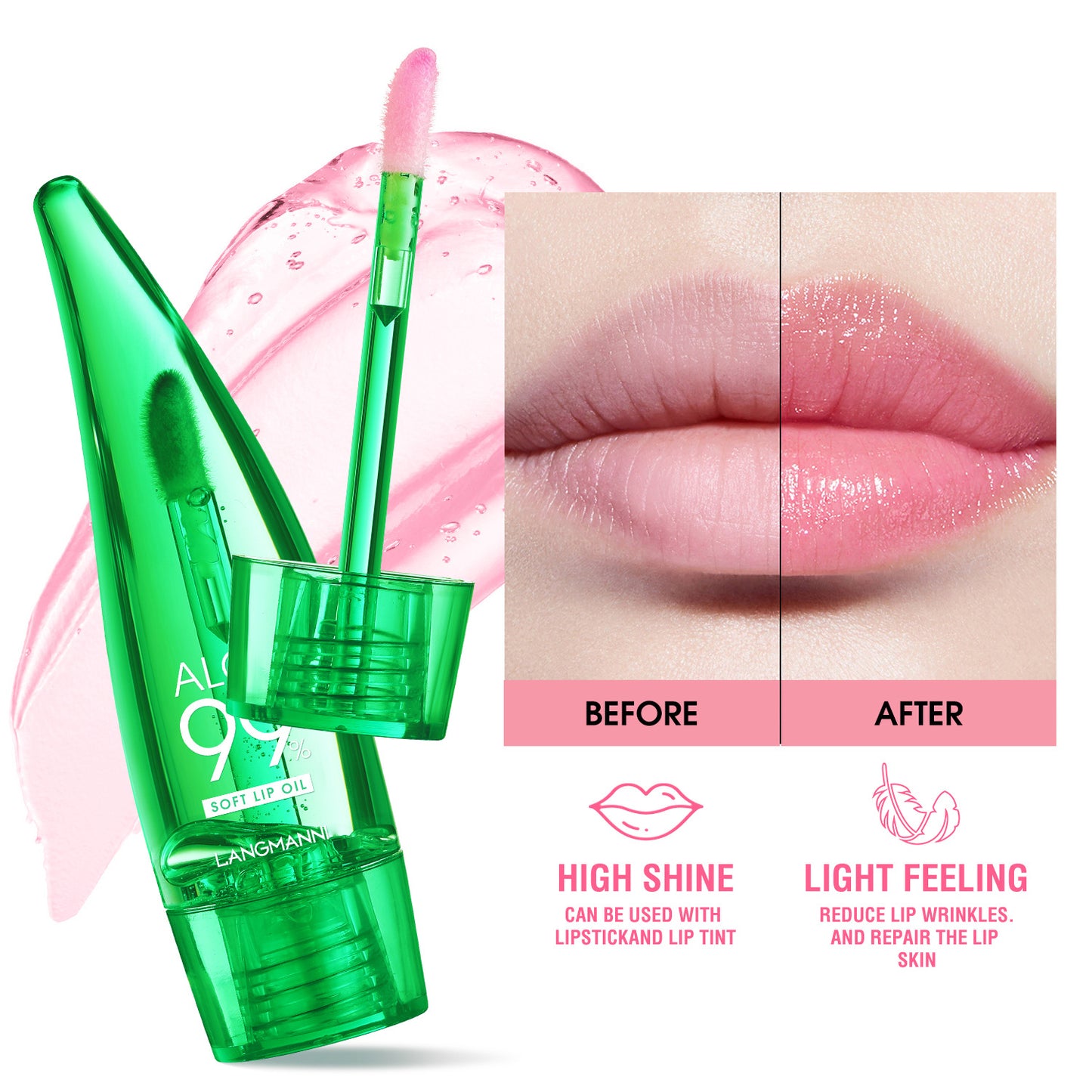 Gloss à lèvres à l'aloe vera qui change de couleur