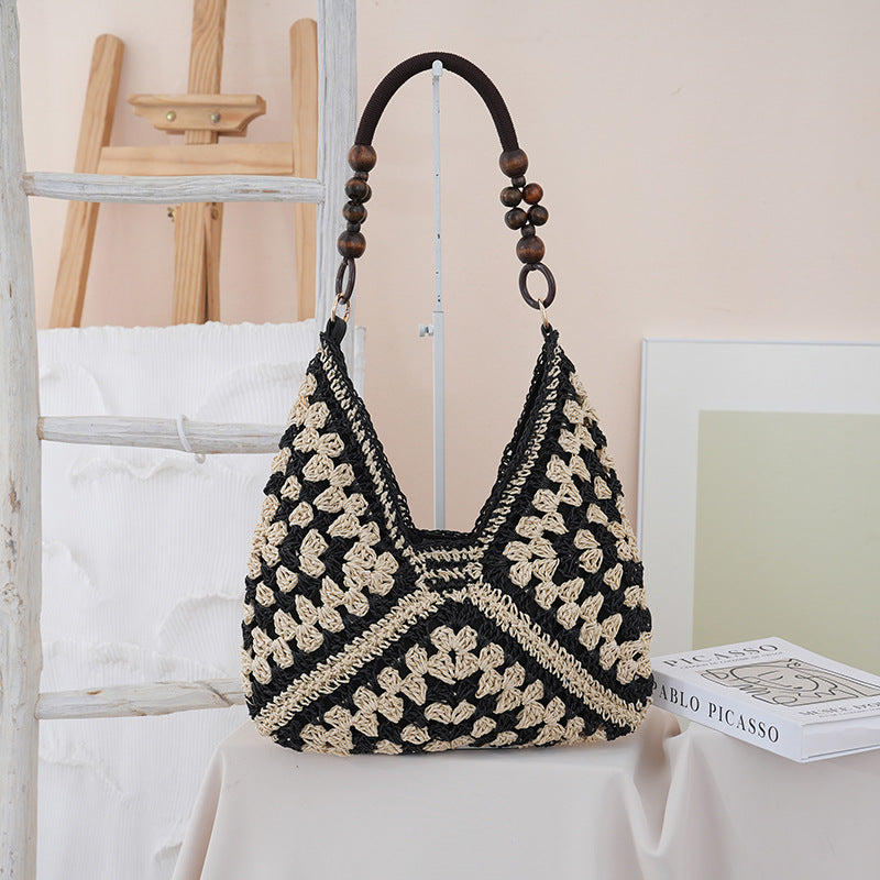 Sac bandoulière en paille tressée