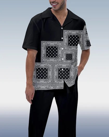 Costume décontracté pour hommes avec chemise et pantalon imprimés en 3D