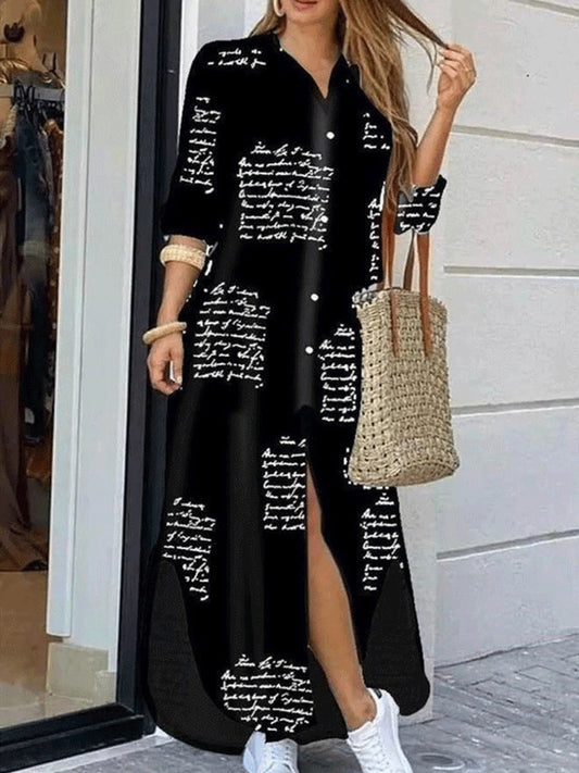 Robe longue à motif floral