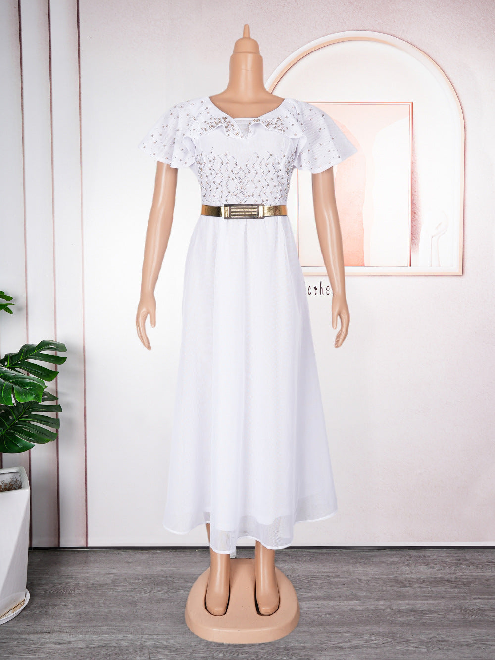 Habit :jupe sexy à col V et hanches