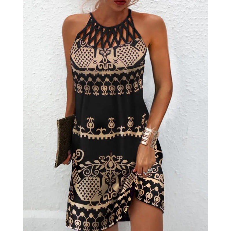 Robe pour femmes à imprimé floral avec col licou