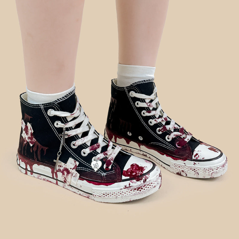 Chaussures montantes en toile graffiti