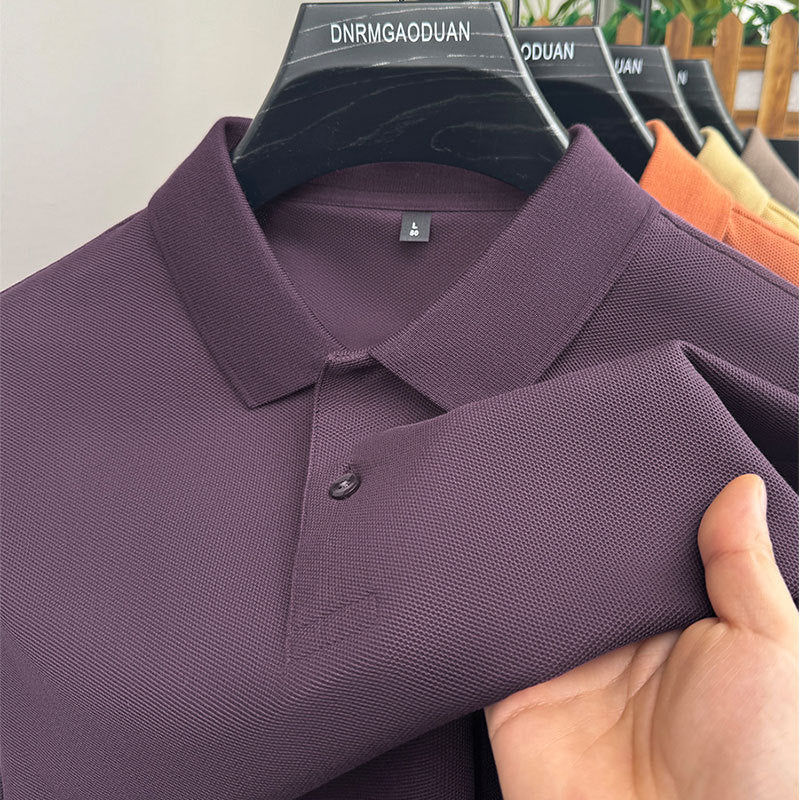 Polo homme en coton à manches courtes, haut décontracté