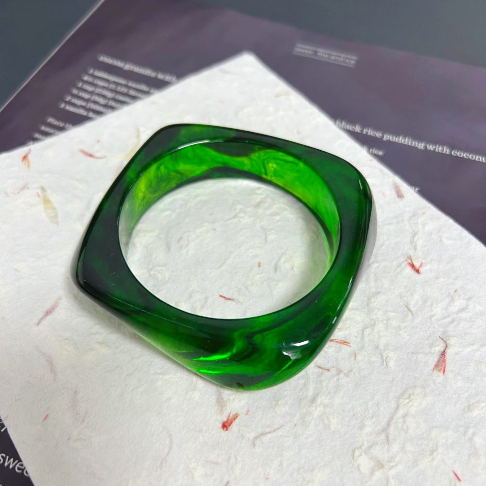 Bracelets en résine à motifs géométriques irréguliers et dégradés