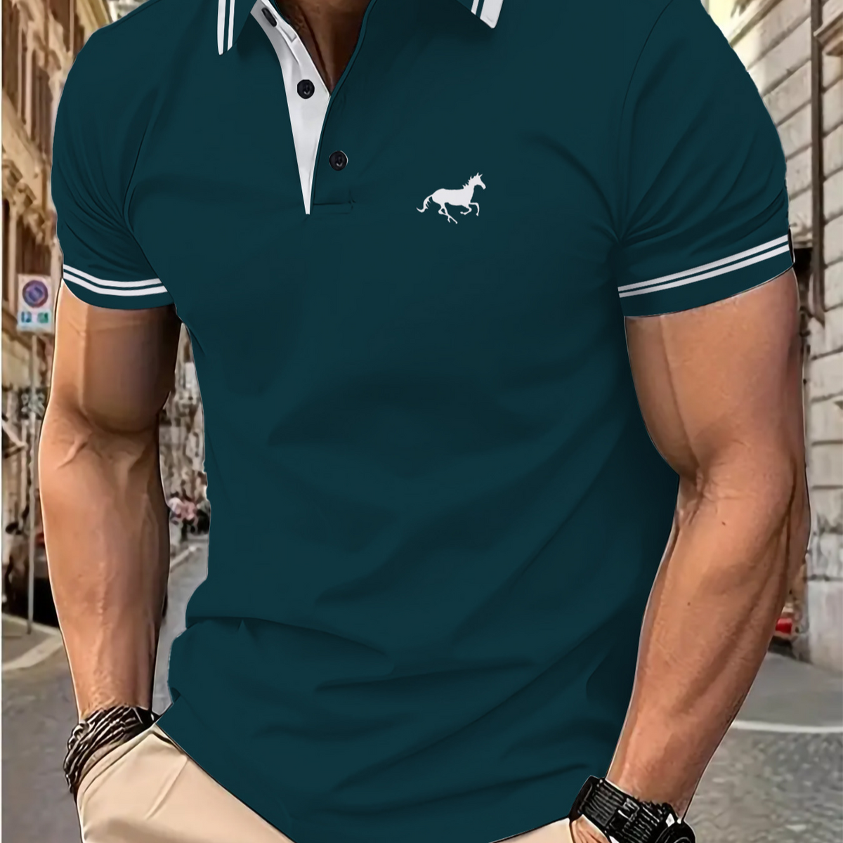 Polo homme imprimé numérique 3D