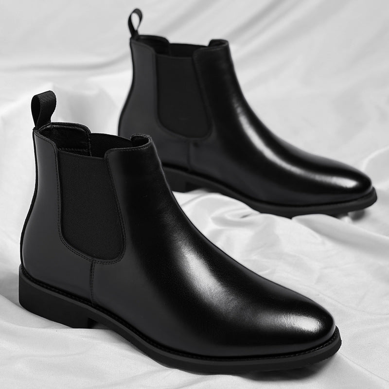 Bottes Chelsea classiques pour hommes Bottines en cuir d'hiver
