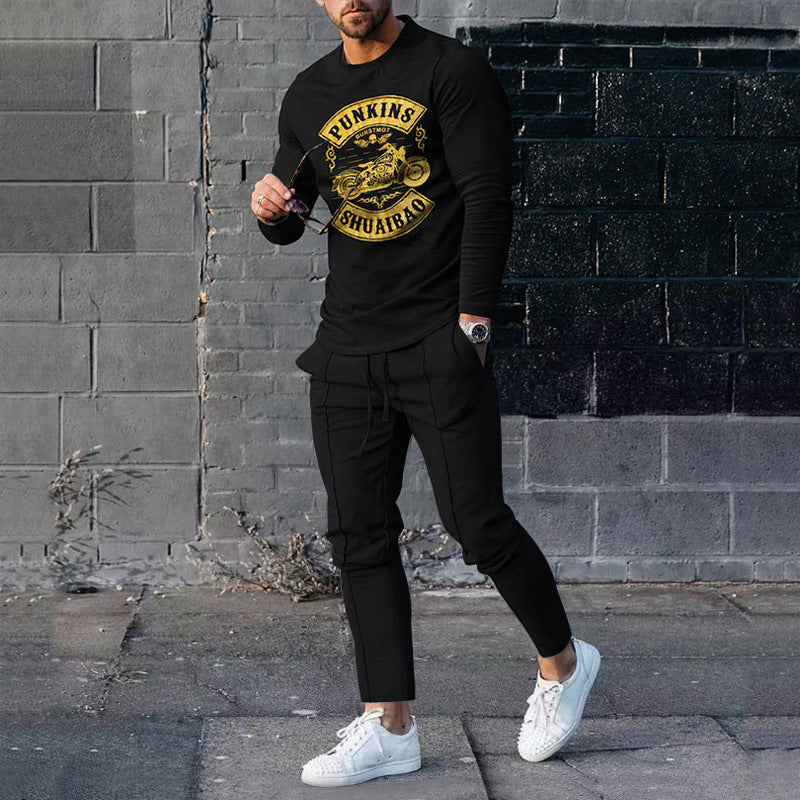 Ensemble pull et pantalon de survêtement décontracté pour homme, imprimé 3D