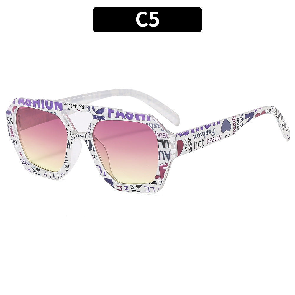 Lunettes de soleil à motif drapeau américain à double barre avec protection UV