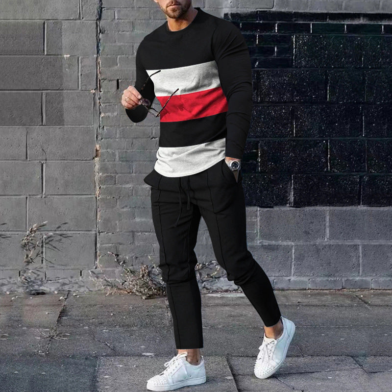 Ensemble pull et pantalon de survêtement décontracté pour homme, imprimé 3D
