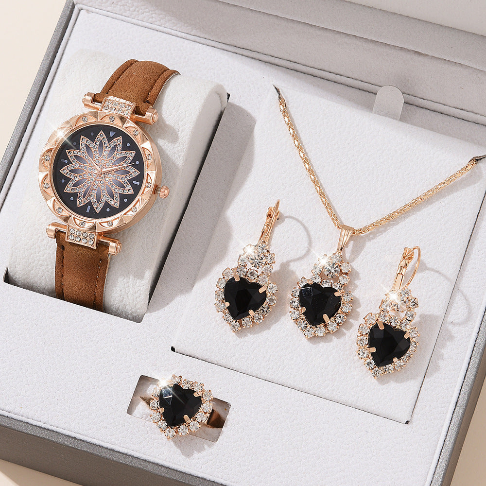 Montre pour femmes à la mode Ensemble Montre-bracelet décontractée à quartz
