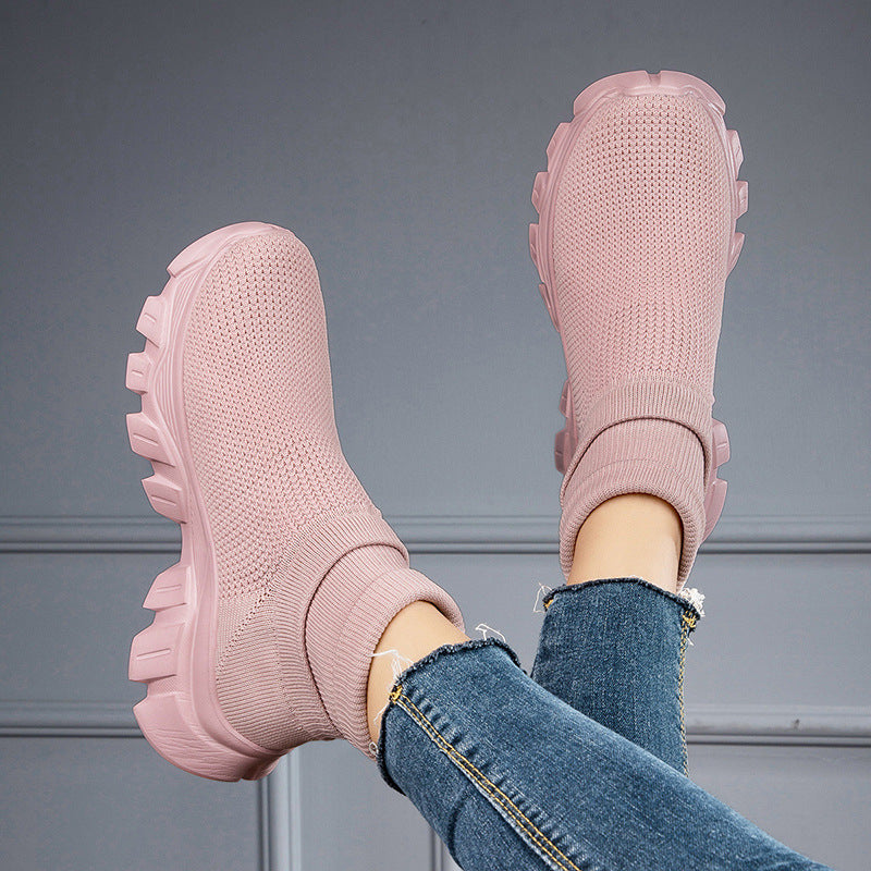 Bottes de sport montantes décontractées en tricot