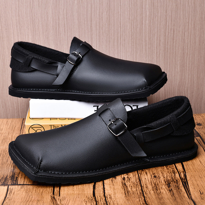 Mocassins en cuir retro decontractes pour hommes