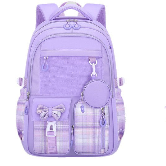 Sac à dos d'école motif nœud papillon