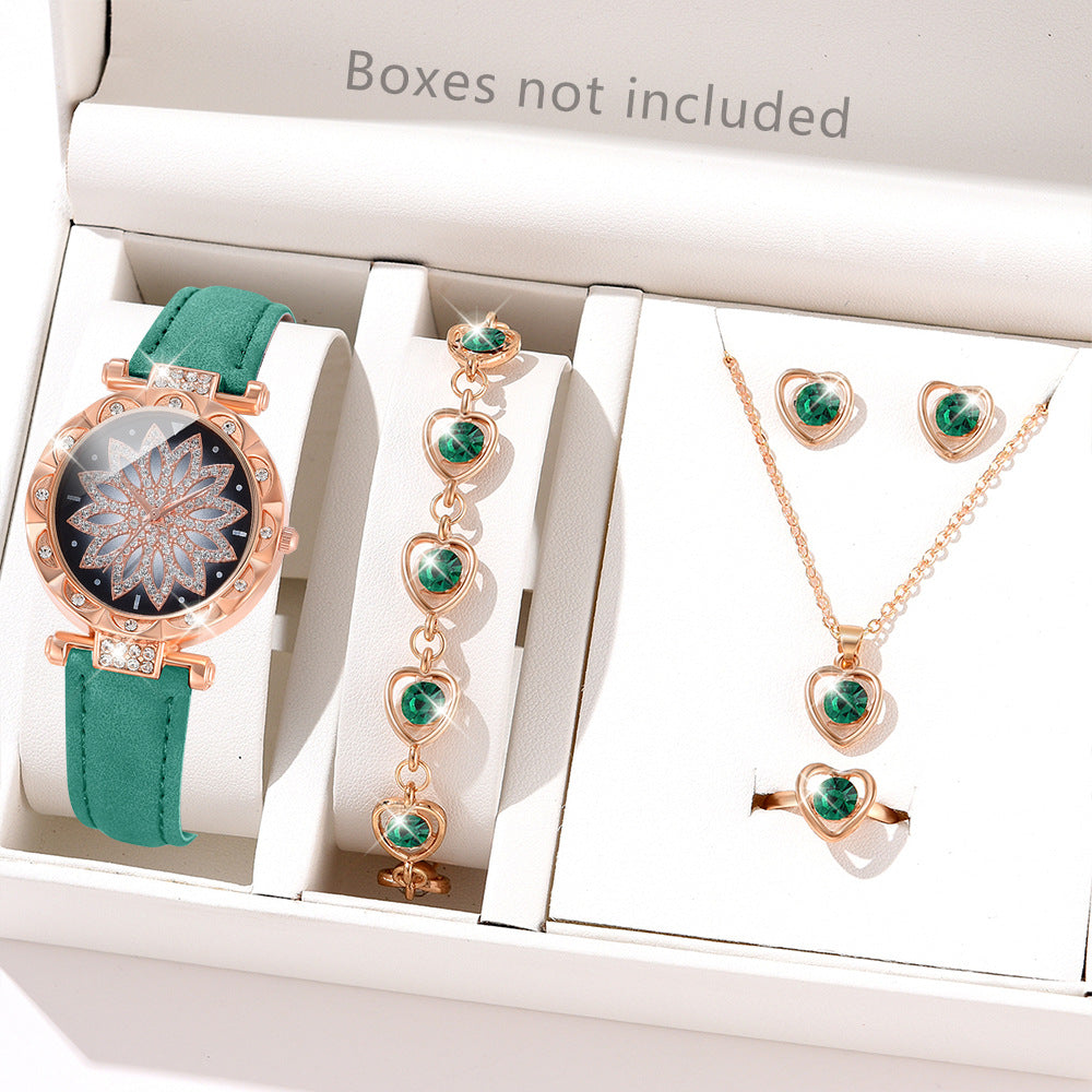 Montre pour femmes à la mode Ensemble Montre-bracelet décontractée à quartz