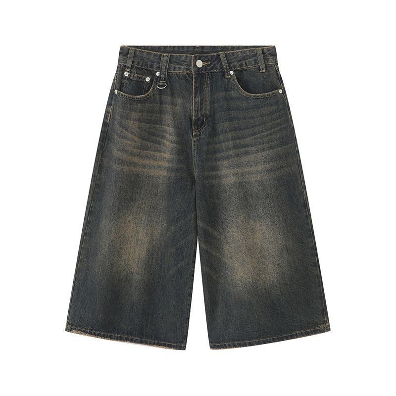 Shorts en jean délavés et usés coupés