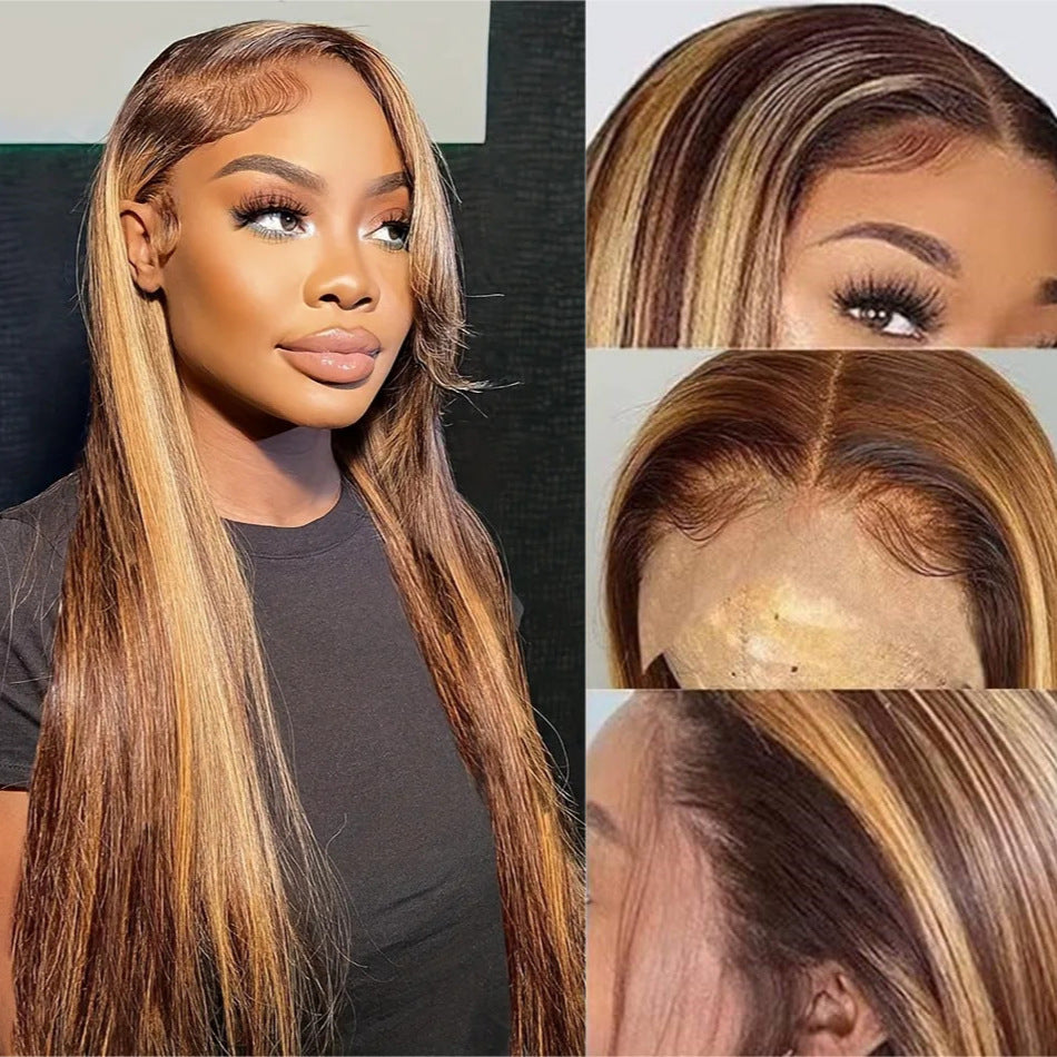 Perruque en cheveux humains � dentelle frontale lisse