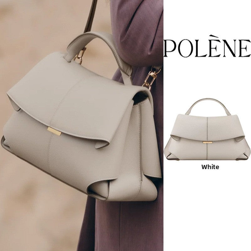 Sac bandoulière plissé en cuir véritable Polène Smile
