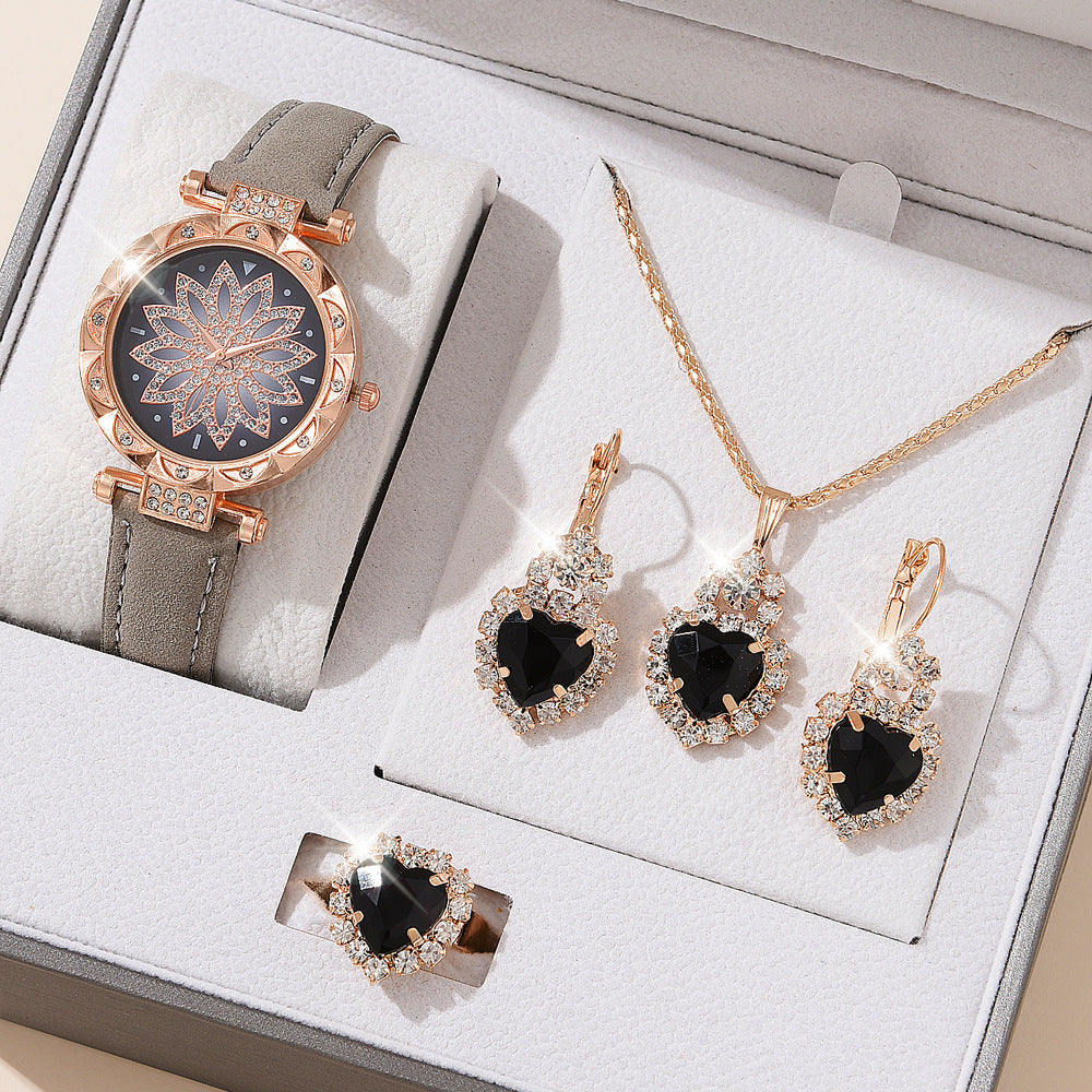 Montre pour femmes à la mode Ensemble Montre-bracelet décontractée à quartz