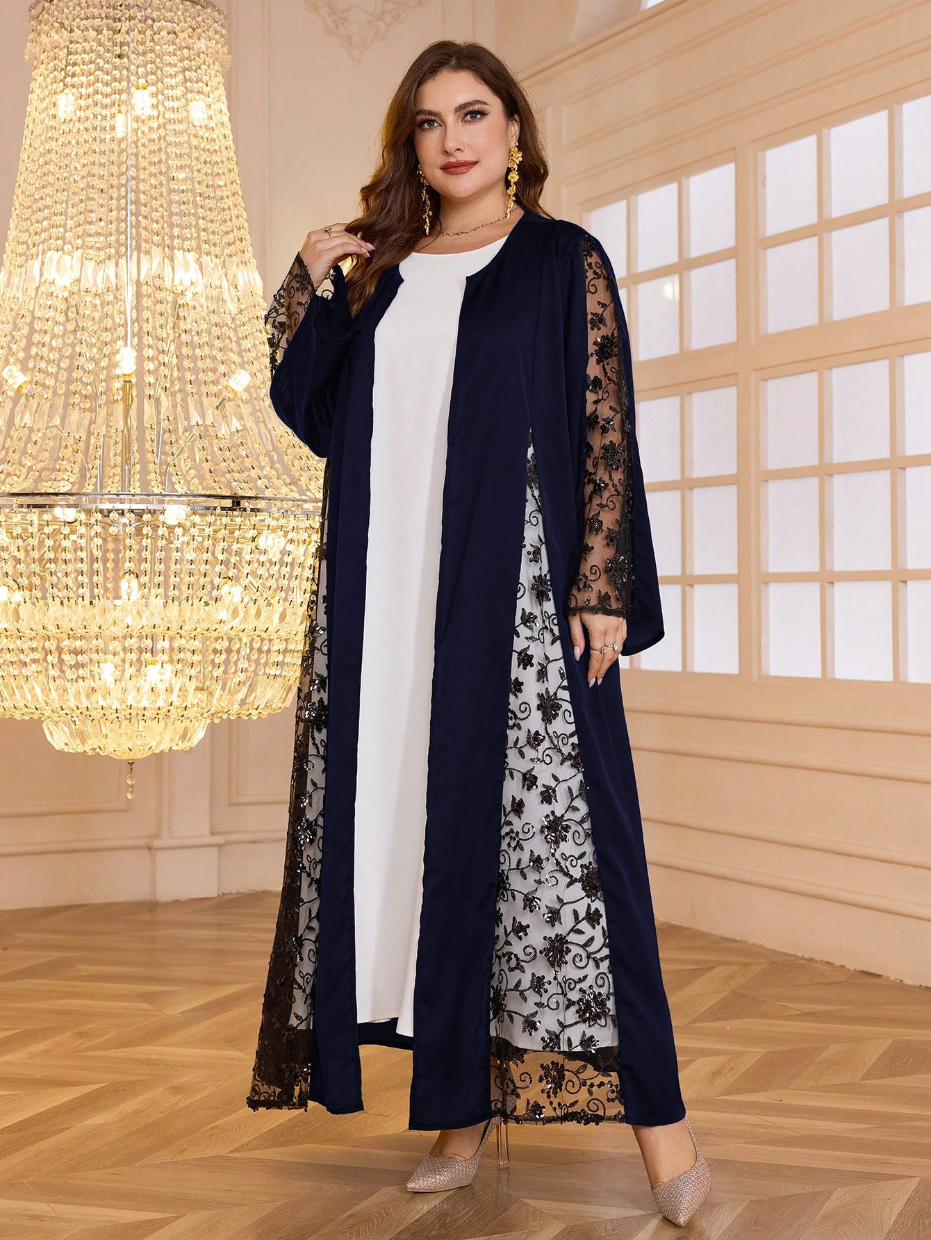 Robe de dame perlée