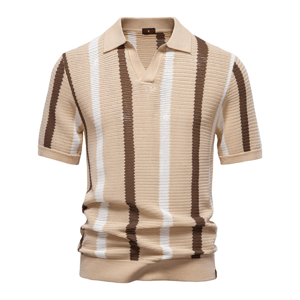 Polo rayé respirant en maille