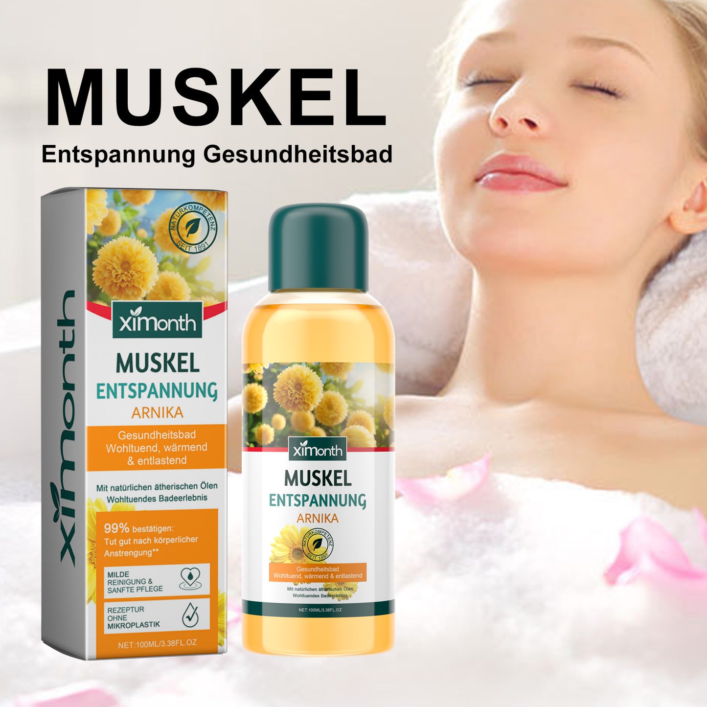 Huile de bain hydratante exfoliante douce