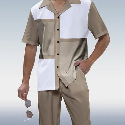 Costume décontracté pour hommes avec chemise et pantalon imprimés en 3D