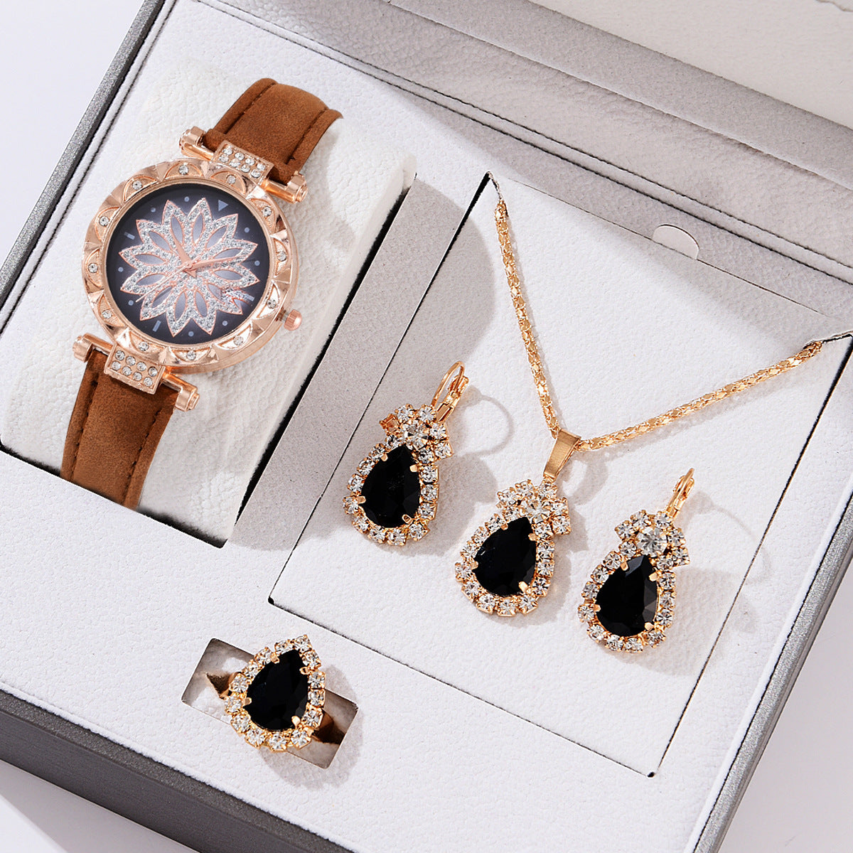 Montre pour femmes à la mode Ensemble Montre-bracelet décontractée à quartz