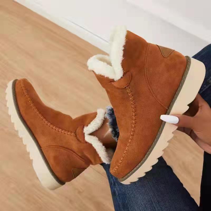 Bottes de neige en tissu épais avec doublure en fourrure