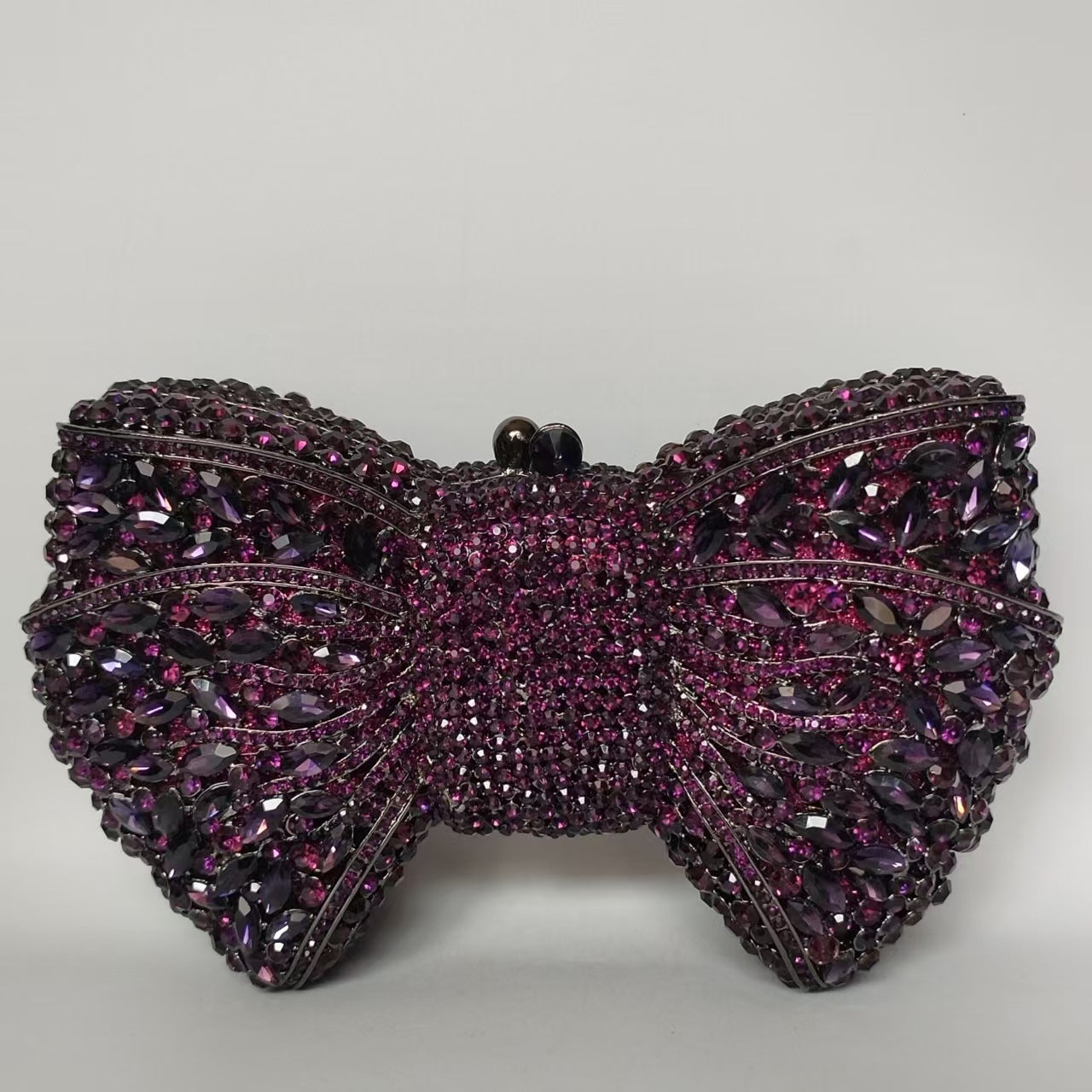 Sac de soirée à nœud en strass avec chaîne