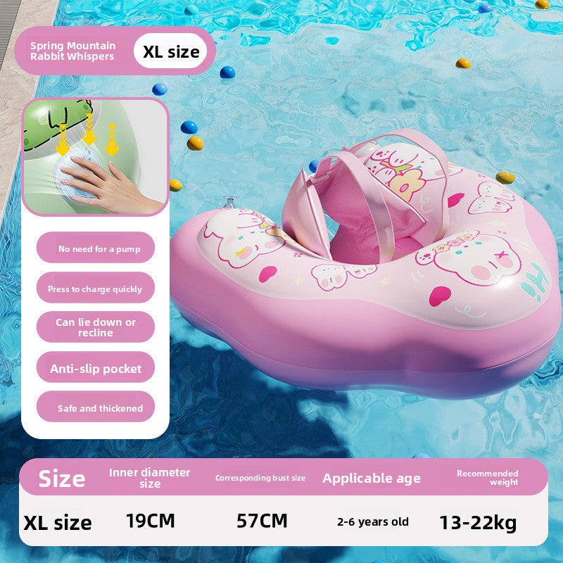 Bouée gonflable pour bébé avec pare-soleil et support anti-retournement sous les bras pour enfants