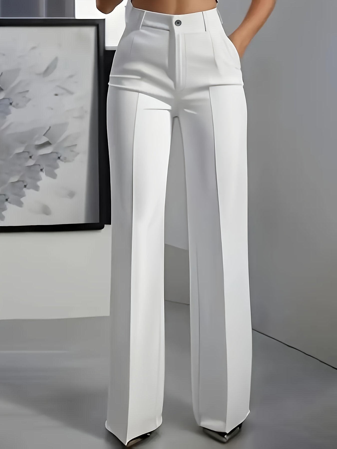 Pantalon droit taille haute
