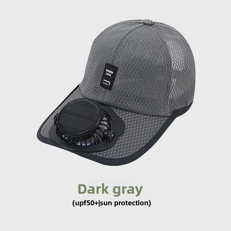 Casquette de baseball à ventilateur solaire avec maille respirante