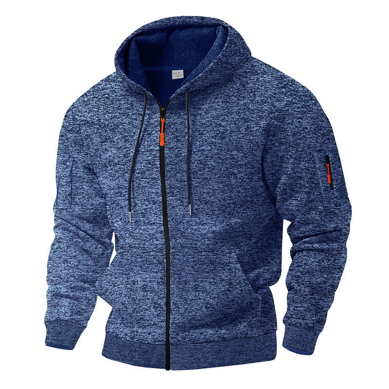 Sweat à capuche zippé en polaire cationique épaisse