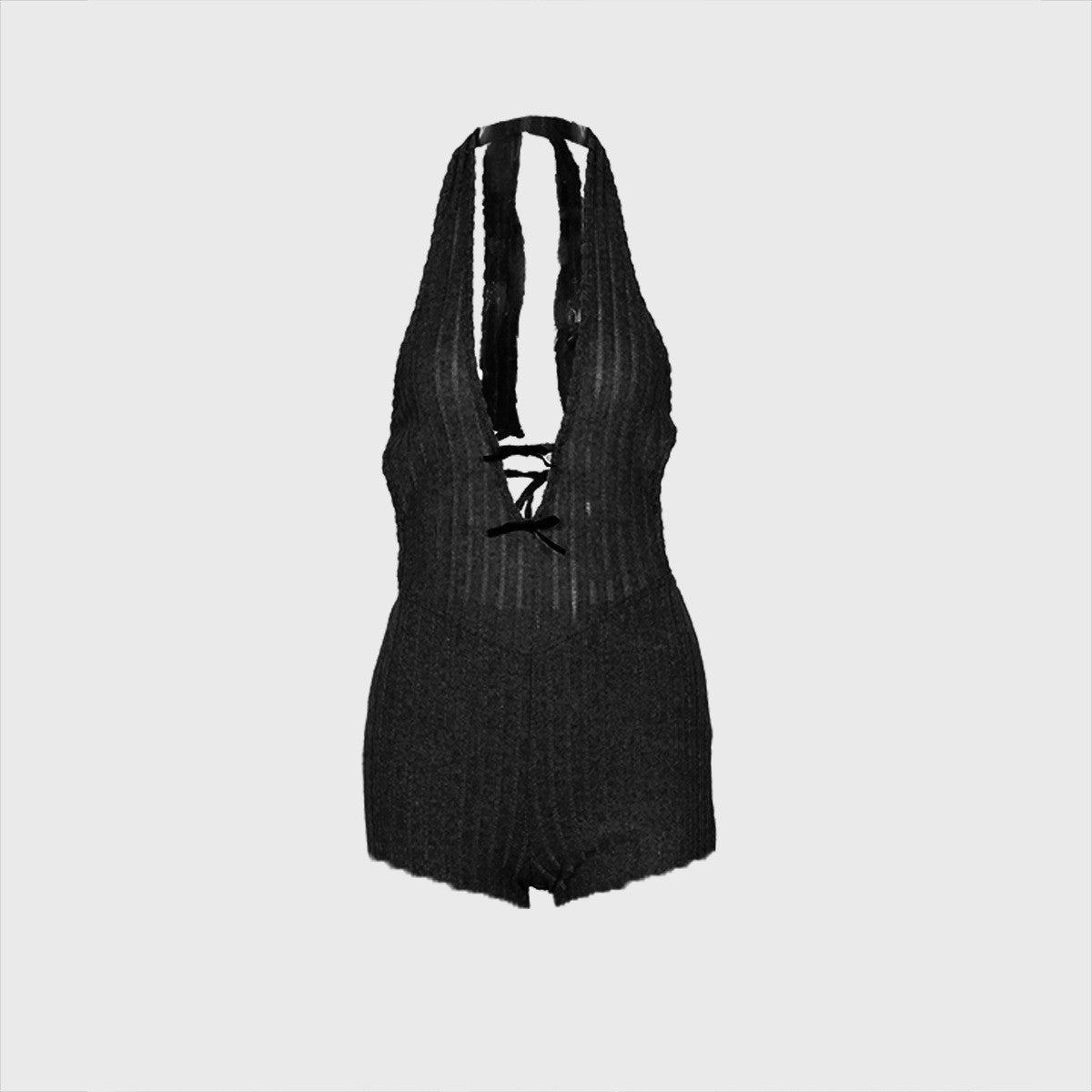 Combinaison évasée dos nu à col halter