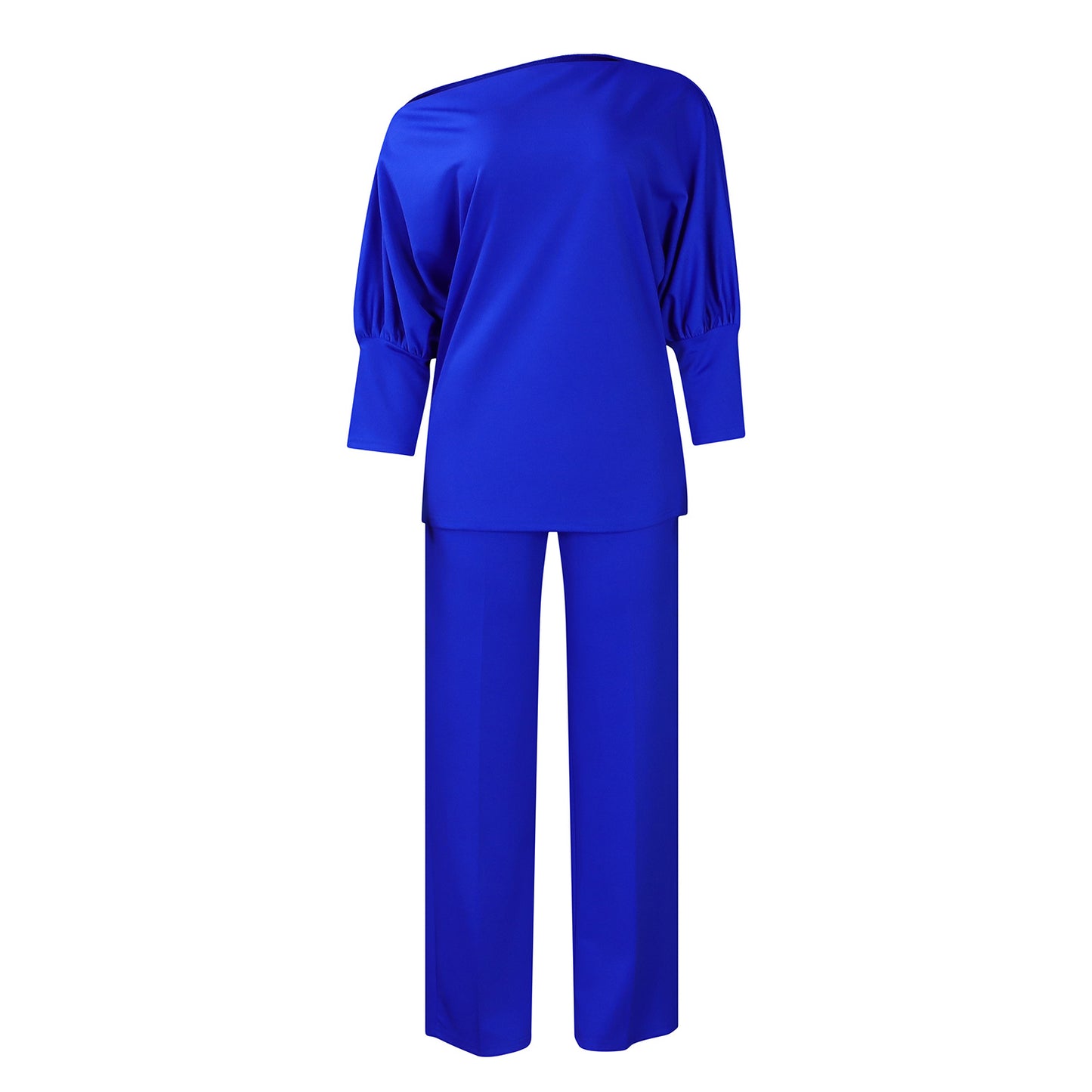 Habit :Ensemble pour femme : haut uni à col en V et pantalon large
