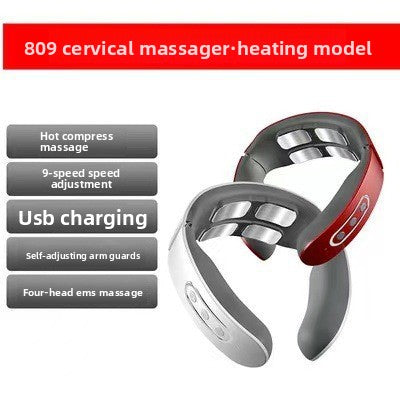 Appareil de massage cervical portable avec fonction chauffante et électrothérapie