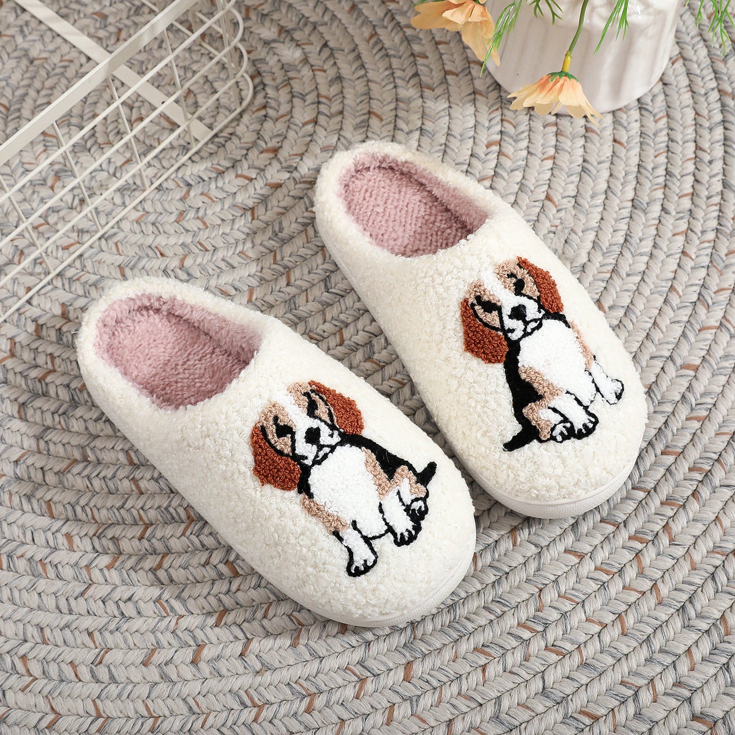 Chausson fille chien mignon de dessin animé
