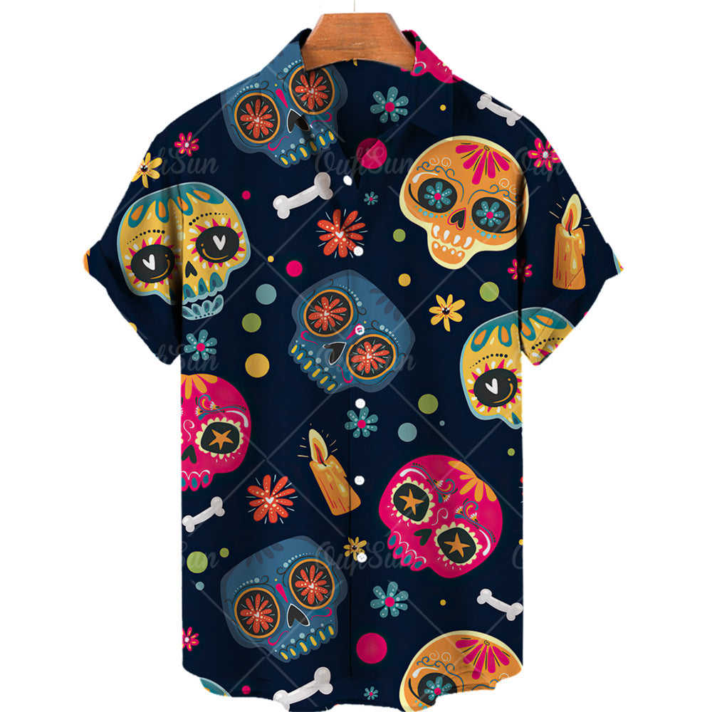 Chemise vintage pour homme à manches courtes