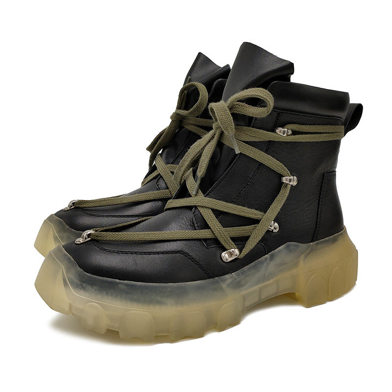 Bottes Montantes Martin en cuir véritable avec étoile à cinq branches