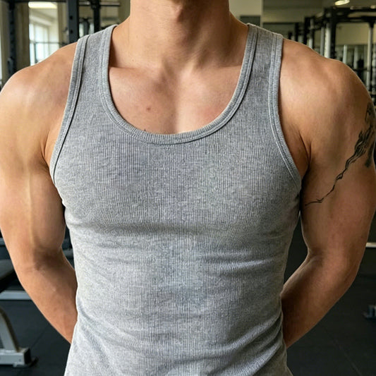 Habit :Débardeur côtelé en coton pour hommes