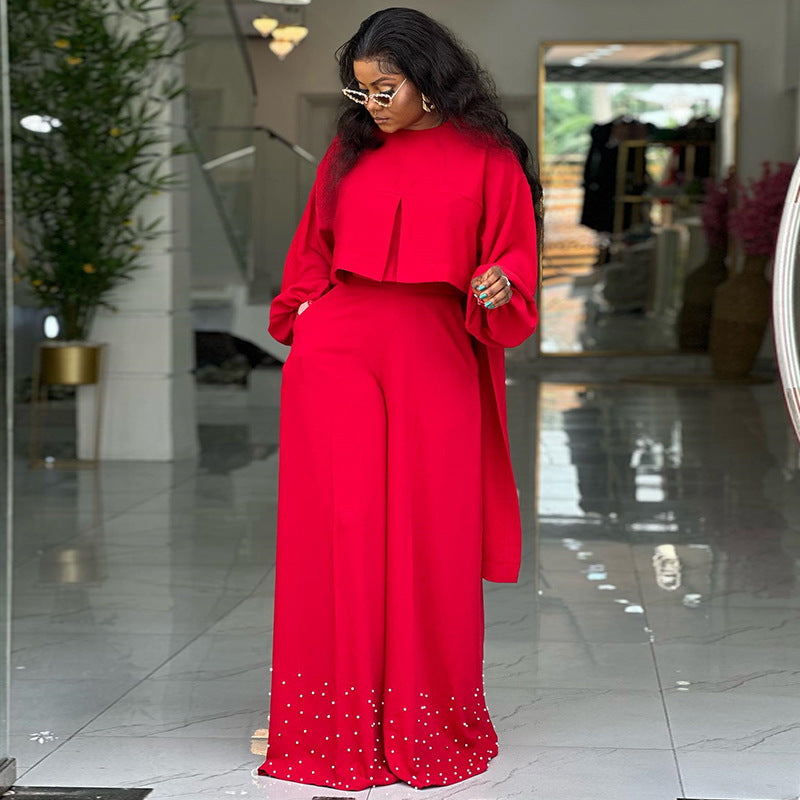 Ensemble jupe plissée dégradée pour femme