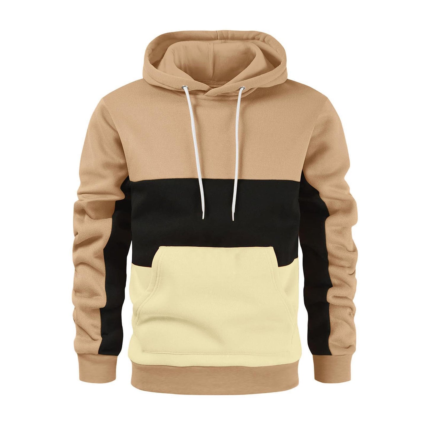 Sweat à capuche en polaire à blocs de couleur pour homme