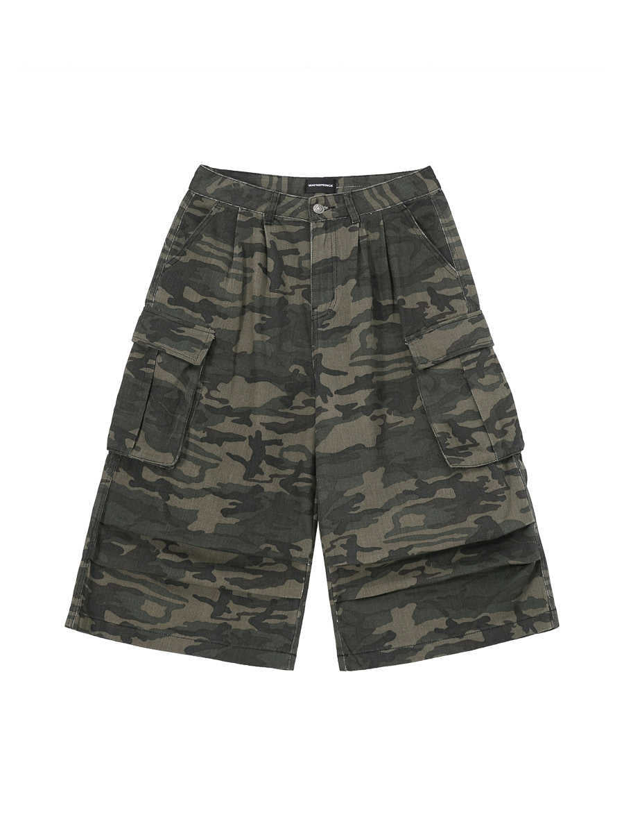 Pantalon court ample camouflage rétro américain
