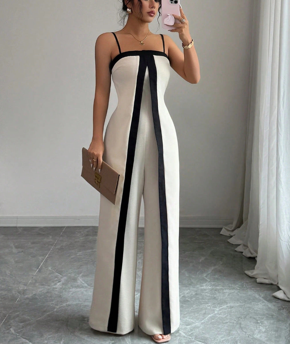 Robe et pantalon sans manches à blocs de couleur pour femme