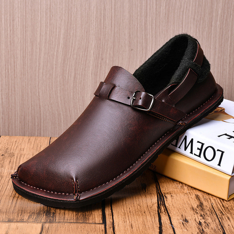 Mocassins en cuir retro decontractes pour hommes
