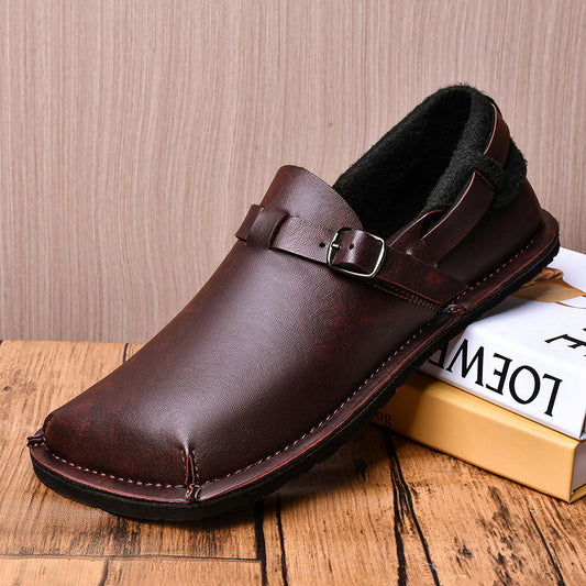 Chaussures :Mocassins en cuir retro decontractes pour hommes