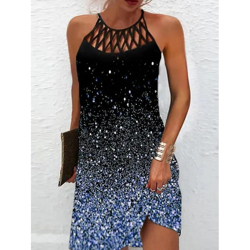 Robe pour femmes à imprimé floral avec col licou