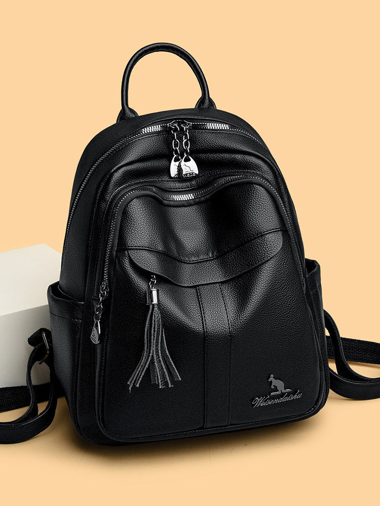 Sac à dos en cuir véritable pour femme