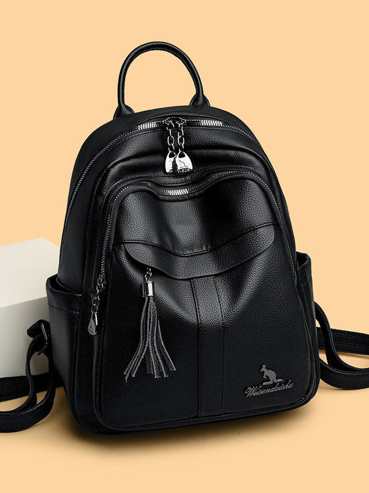 Sac à dos en cuir véritable pour femme